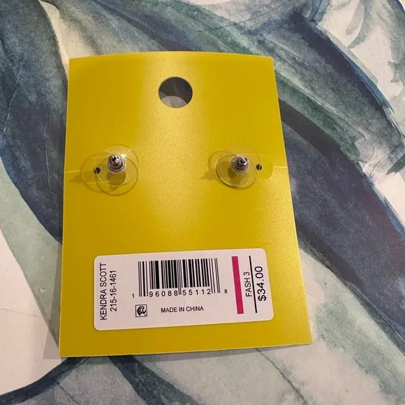 Kendra Scott Anna Stud Earrings - Iridescent Navy NWT - Picture 6 of 6